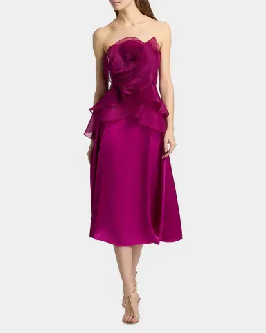 Theia Victoria Draped Rose Cocktail Dress | Thumbnail 2 Theia Victoria Draped Rose Cocktail Dress | Thumbnail 2