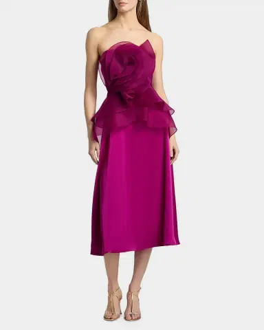 Theia Victoria Draped Rose Cocktail Dress | Thumbnail 4 Theia Victoria Draped Rose Cocktail Dress | Thumbnail 4