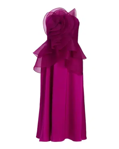 Theia Victoria Draped Rose Cocktail Dress | Thumbnail 1 Theia Victoria Draped Rose Cocktail Dress | Thumbnail 1