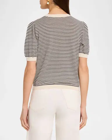 FRAME The Striped Gather Sweater | Thumbnail 3 FRAME The Striped Gather Sweater | Thumbnail 3