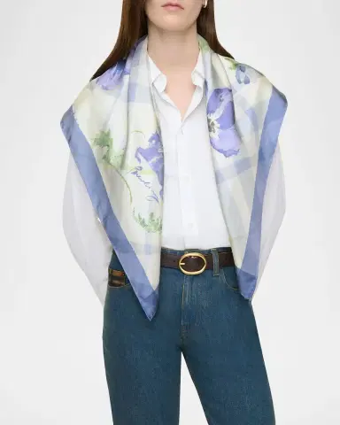 Burberry Watercolor Check Silk Scarf | Thumbnail 2 Burberry Watercolor Check Silk Scarf | Thumbnail 2