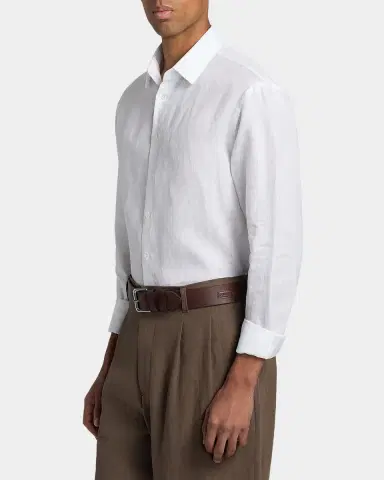 Giorgio Armani Men's Linen Classic-Fit Sport Shirt | Thumbnail 7 Giorgio Armani Men's Linen Classic-Fit Sport Shirt | Thumbnail 7