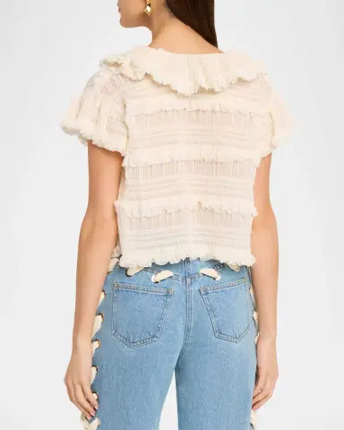 Aknvas Audra Ruffled Tie-Front Blouse | Thumbnail 3 Aknvas Audra Ruffled Tie-Front Blouse | Thumbnail 3