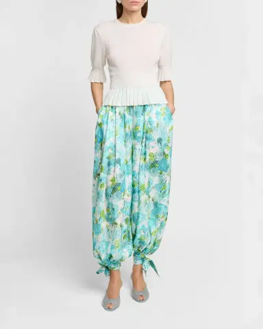 Chloé Short-Sleeve Pointelle Kit Ruffle Crewneck Sweater | Thumbnail 2 Chloé Short-Sleeve Pointelle Kit Ruffle Crewneck Sweater | Thumbnail 2