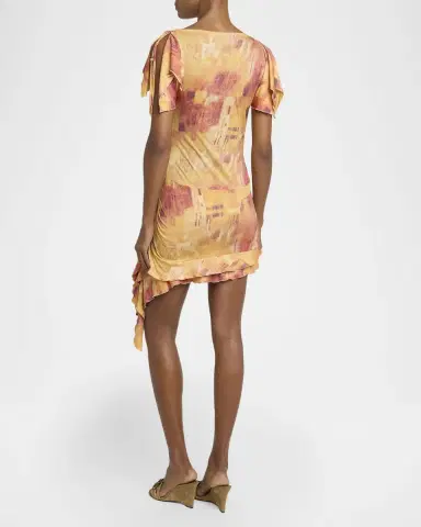 Isabel Marant Janick Asymmetric Ruffle Jersey Mini Dress | Thumbnail 3 Isabel Marant Janick Asymmetric Ruffle Jersey Mini Dress | Thumbnail 3
