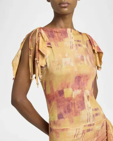 Isabel Marant Janick Asymmetric Ruffle Jersey Mini Dress | Thumbnail 5 Isabel Marant Janick Asymmetric Ruffle Jersey Mini Dress | Thumbnail 5