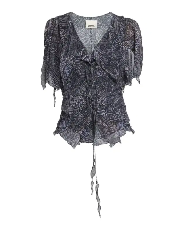 Thanais Lace-Up Silk Top Thanais Lace-Up Silk Top