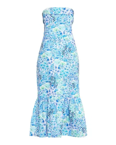 Shoshanna Wright Strapless Floral-Print Flounce Midi Dress | Thumbnail 1 Shoshanna Wright Strapless Floral-Print Flounce Midi Dress | Thumbnail 1