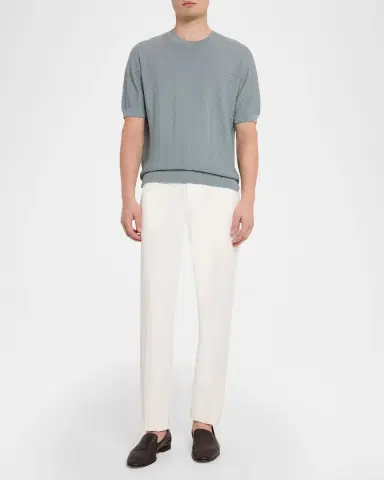 Giorgio Armani Men 's Silk and Cotton Chevron Crewneck Sweater | Thumbnail 2 Giorgio Armani Men 's Silk and Cotton Chevron Crewneck Sweater | Thumbnail 2