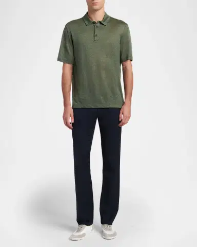 Giorgio Armani Men's Linen Classic-Fit Polo Shirt | Thumbnail 2 Giorgio Armani Men's Linen Classic-Fit Polo Shirt | Thumbnail 2