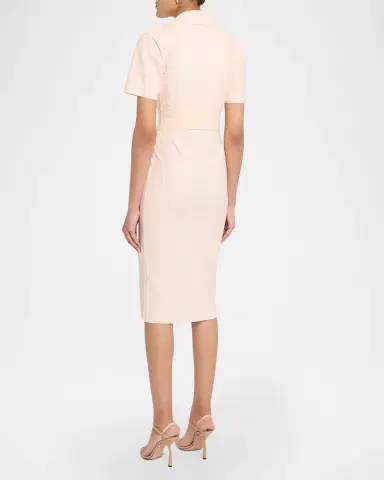 Chiara Boni La Petite Robe Nitra Gingham-Print Midi Sheath Dress | Thumbnail 3 Chiara Boni La Petite Robe Nitra Gingham-Print Midi Sheath Dress | Thumbnail 3