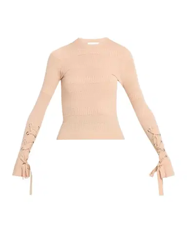 Aknvas Jean Knit Top with Lace-Up Cuffs | Thumbnail 1 Aknvas Jean Knit Top with Lace-Up Cuffs | Thumbnail 1
