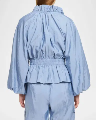 Cinq a Sept Deana Ruffled-Collar Nylon Peplum Jacket | Thumbnail 2 Cinq a Sept Deana Ruffled-Collar Nylon Peplum Jacket | Thumbnail 2
