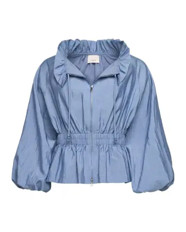 Cinq a Sept Deana Ruffled-Collar Nylon Peplum Jacket | Thumbnail 1 Cinq a Sept Deana Ruffled-Collar Nylon Peplum Jacket | Thumbnail 1