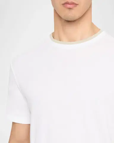 Vince Men's Tipped Cotton Crewneck T-Shirt | Thumbnail 5 Vince Men's Tipped Cotton Crewneck T-Shirt | Thumbnail 5