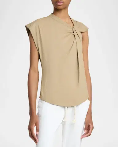 Isabel Marant Nayda Twisted Sleeveless T-Shirt | Thumbnail 4 Isabel Marant Nayda Twisted Sleeveless T-Shirt | Thumbnail 4