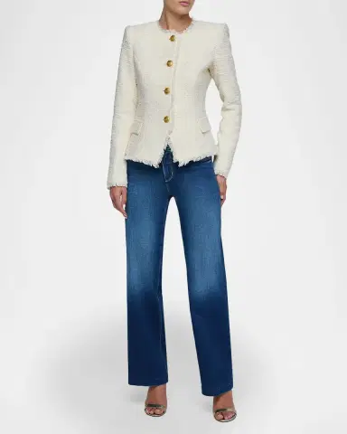 L 'AGENCE Nerina Collarless Tweed Blazer | Thumbnail 2 L 'AGENCE Nerina Collarless Tweed Blazer | Thumbnail 2