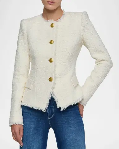 L 'AGENCE Nerina Collarless Tweed Blazer | Thumbnail 4 L 'AGENCE Nerina Collarless Tweed Blazer | Thumbnail 4