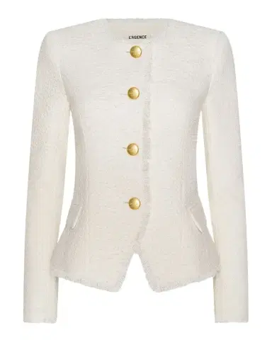 L 'AGENCE Nerina Collarless Tweed Blazer | Thumbnail 1 L 'AGENCE Nerina Collarless Tweed Blazer | Thumbnail 1