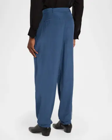 Saint Laurent Men's Silk Habotai Pleated Trousers | Thumbnail 3 Saint Laurent Men's Silk Habotai Pleated Trousers | Thumbnail 3