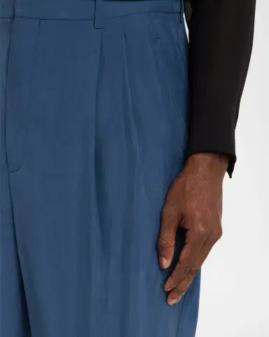Saint Laurent Men's Silk Habotai Pleated Trousers | Thumbnail 5 Saint Laurent Men's Silk Habotai Pleated Trousers | Thumbnail 5