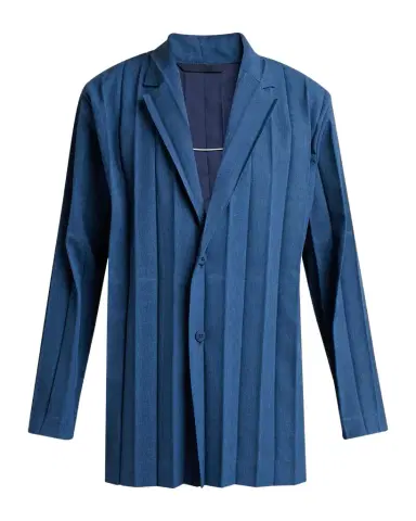 Homme Plissé Issey Miyake Men's Edge Ensemble Single-Breasted Pleated Jacket | Thumbnail 1 Homme Plissé Issey Miyake Men's Edge Ensemble Single-Breasted Pleated Jacket | Thumbnail 1