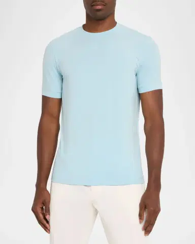 Giorgio Armani Men's Short-Sleeved Cotton Jersey T-Shirt | Thumbnail 4 Giorgio Armani Men's Short-Sleeved Cotton Jersey T-Shirt | Thumbnail 4