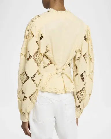 Isabel Marant Nina Lace Embroidered Peplum Top | Thumbnail 2 Isabel Marant Nina Lace Embroidered Peplum Top | Thumbnail 2
