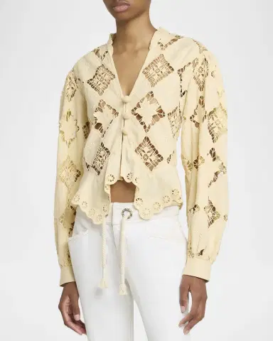 Isabel Marant Nina Lace Embroidered Peplum Top | Thumbnail 3 Isabel Marant Nina Lace Embroidered Peplum Top | Thumbnail 3