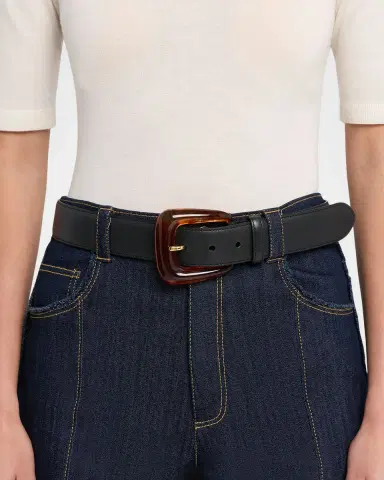 Veronica Beard Arch Resin-Buckle Leather Belt | Thumbnail 2 Veronica Beard Arch Resin-Buckle Leather Belt | Thumbnail 2