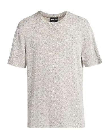 Giorgio Armani Men's Geometric Jacquard Crewneck T-Shirt | Thumbnail 1 Giorgio Armani Men's Geometric Jacquard Crewneck T-Shirt | Thumbnail 1