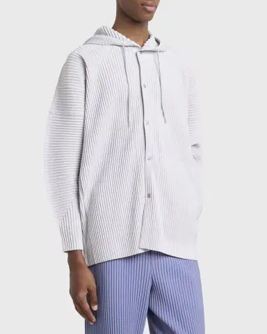 Homme Plissé Issey Miyake Men 's Monthly Colors Pleated Snap-Front Hoodie | Thumbnail 4 Homme Plissé Issey Miyake Men 's Monthly Colors Pleated Snap-Front Hoodie | Thumbnail 4