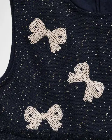 Konges Slojd Girl's Yvonne Sequined Bow Tulle Dress | Thumbnail 3 Konges Slojd Girl's Yvonne Sequined Bow Tulle Dress | Thumbnail 3