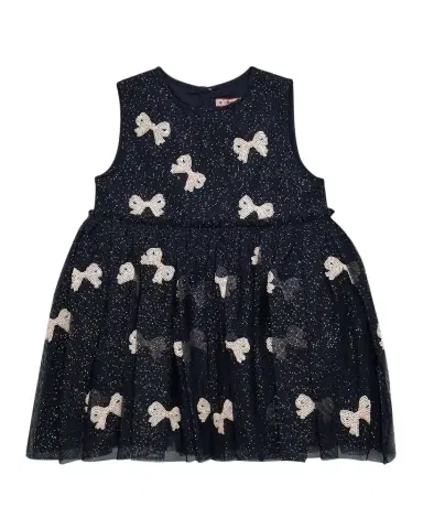Konges Slojd Girl's Yvonne Sequined Bow Tulle Dress | Thumbnail 1 Konges Slojd Girl's Yvonne Sequined Bow Tulle Dress | Thumbnail 1