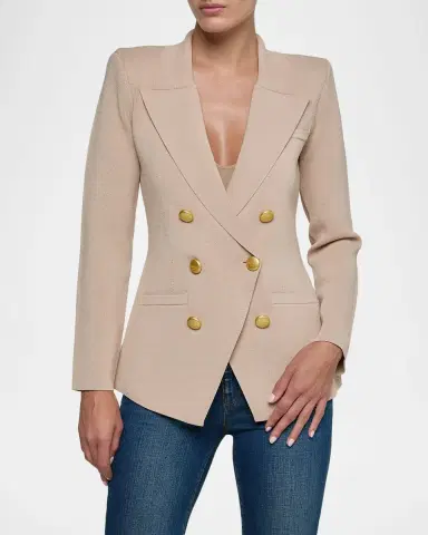 L 'AGENCE Amelia Knit Double-Breasted Blazer | Thumbnail 3 L 'AGENCE Amelia Knit Double-Breasted Blazer | Thumbnail 3