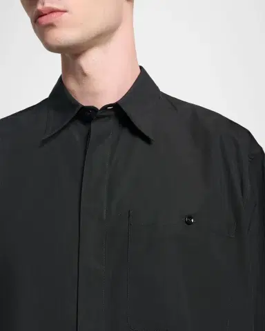 Saint Laurent Men's Cotton Chemise Short-Sleeve Shirt | Thumbnail 5 Saint Laurent Men's Cotton Chemise Short-Sleeve Shirt | Thumbnail 5