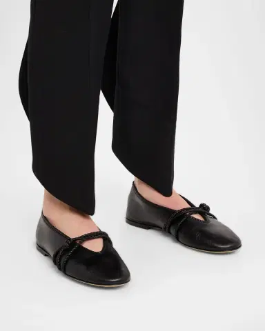 Bottega Veneta Lucia Lagoon Nappa Leather Ballerina Flats | Thumbnail 2 Bottega Veneta Lucia Lagoon Nappa Leather Ballerina Flats | Thumbnail 2
