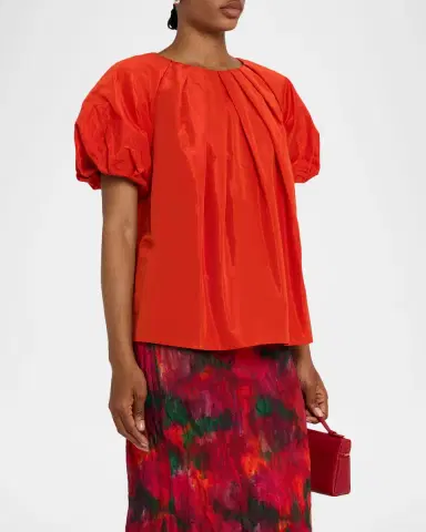Lafayette 148 New York Pleated Puff-Sleeve Blouse | Thumbnail 4 Lafayette 148 New York Pleated Puff-Sleeve Blouse | Thumbnail 4