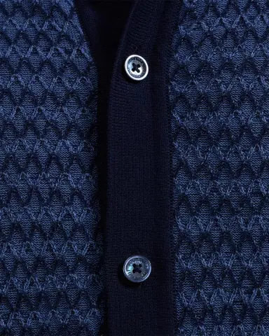 Bugatchi Men's Two-Tone Honeycomb Button-Front Sweater | Thumbnail 5 Bugatchi Men's Two-Tone Honeycomb Button-Front Sweater | Thumbnail 5