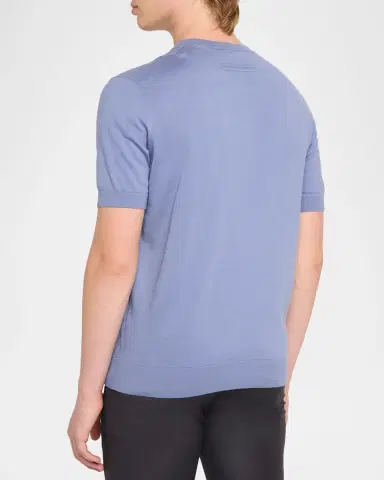 ZEGNA Men's Premium Cotton Knit T-Shirt | Thumbnail 3 ZEGNA Men's Premium Cotton Knit T-Shirt | Thumbnail 3