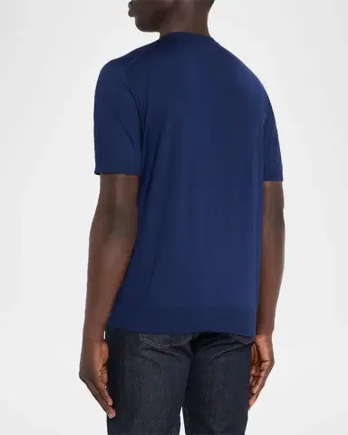 Stefano Ricci Men's Alpha Yarn Cashmere Short-Sleeve T-Shirt | Thumbnail 3 Stefano Ricci Men's Alpha Yarn Cashmere Short-Sleeve T-Shirt | Thumbnail 3