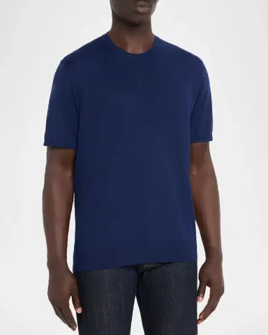 Stefano Ricci Men's Alpha Yarn Cashmere Short-Sleeve T-Shirt | Thumbnail 4 Stefano Ricci Men's Alpha Yarn Cashmere Short-Sleeve T-Shirt | Thumbnail 4