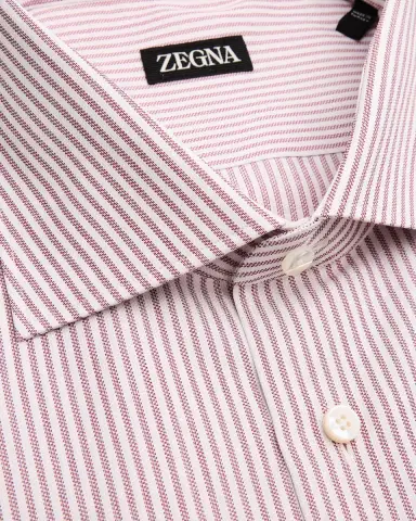 Zegna Men's Micro-Stripe Cotton Dress Shirt | Thumbnail 2 Zegna Men's Micro-Stripe Cotton Dress Shirt | Thumbnail 2