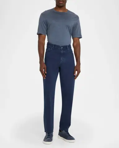 Zegna Men's Pure Cotton Slim Fit Five-Pocket Jeans | Thumbnail 2 Zegna Men's Pure Cotton Slim Fit Five-Pocket Jeans | Thumbnail 2