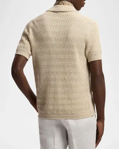 Ralph Lauren Purple Label Textured Cotton Short-Sleeve Cardigan | Thumbnail 3 Ralph Lauren Purple Label Textured Cotton Short-Sleeve Cardigan | Thumbnail 3