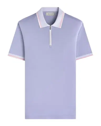 Bugatchi Men's Tipped Knit-Trim Quarter-Zip Polo Shirt | Thumbnail 1 Bugatchi Men's Tipped Knit-Trim Quarter-Zip Polo Shirt | Thumbnail 1