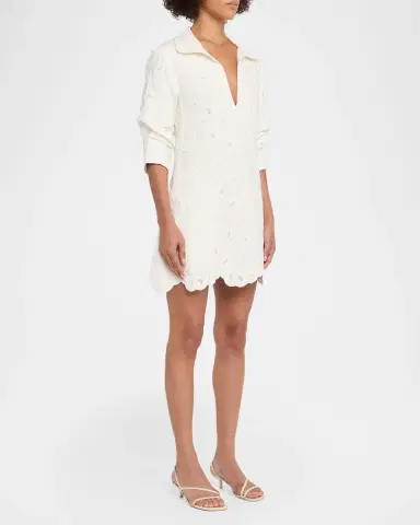 Simkhai Freya Embroidered Mini Dress | Thumbnail 4 Simkhai Freya Embroidered Mini Dress | Thumbnail 4
