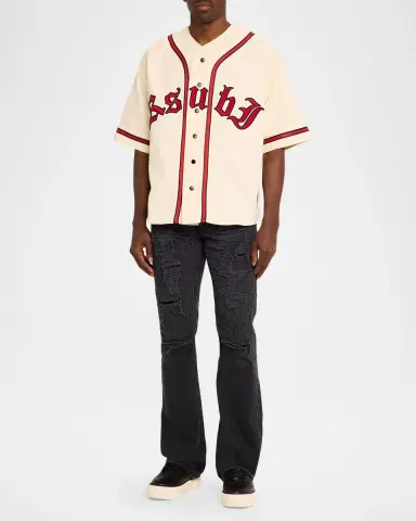 Ksubi Men 's Kball Embroidered Twill Baseball Jersey | Thumbnail 2 Ksubi Men 's Kball Embroidered Twill Baseball Jersey | Thumbnail 2