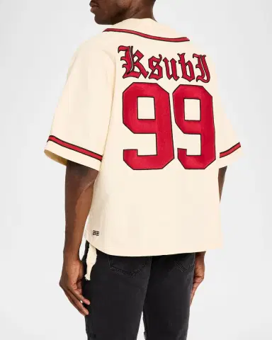 Ksubi Men 's Kball Embroidered Twill Baseball Jersey | Thumbnail 3 Ksubi Men 's Kball Embroidered Twill Baseball Jersey | Thumbnail 3