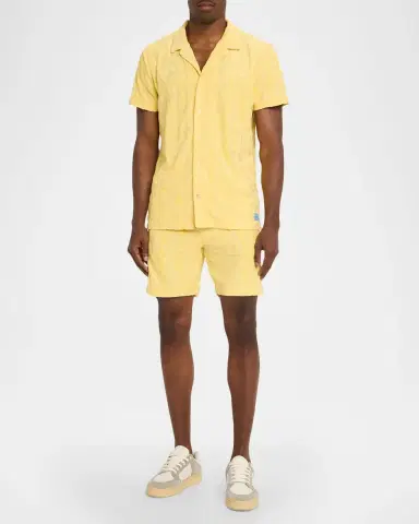 Scotch & Soda Men's Terry Jacquard Drawstring Shorts | Thumbnail 2 Scotch & Soda Men's Terry Jacquard Drawstring Shorts | Thumbnail 2